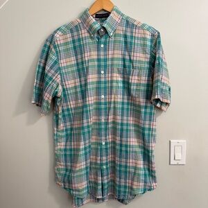 J. Press Men's Cotton Madras Plaid Shirt Button Down Preppy Short Sleeve